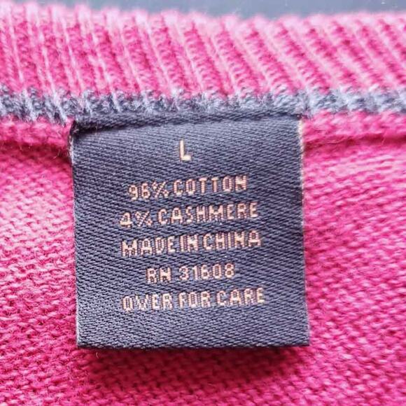 Jos. A. Bank Red Cashmere Blend VNeck Sweater Large Men Excellent Condition - Picture 2 of 5